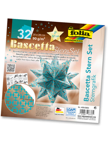 Folia Bascetta-ster-knutselset "Stergrafiek" turquoise/koperkleurig - Ø 30 cm