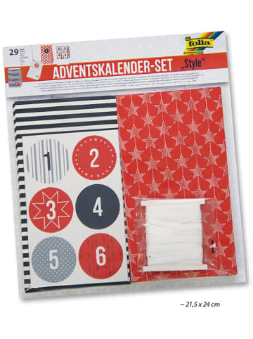 folia PAPER Adventskalender met papieren zakken "Style" rood