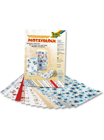 folia PAPER Motivblock "Weihnachten" in Bunt - 30 Blatt - (L)34 x (B)24 cm