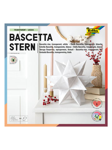 folia PAPER Bascetta-ster-knutselset "Transparant papier" wit - Ø 30 cm