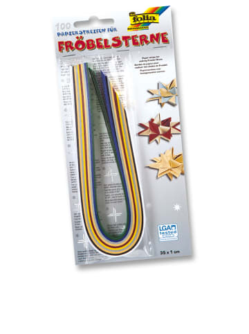 folia PAPER Papierstroken voor handgemaakte sterren meerkleurig - 100 stuks - (L)35 cm
