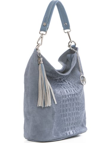 Mia Tomazzi Leren schoudertas "Rozzano" blauw - (L)26 x (B)12 x (H)28 x (D)12 cm