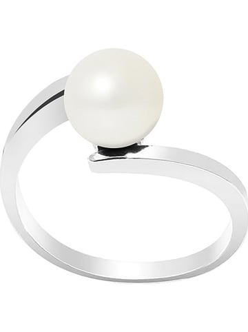Mitzuko Zilveren ring met zoetwaterkweekparel wit