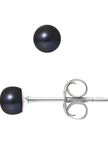 Pearline Kolczyki-wkrętki z perłami w kolorze granatowym