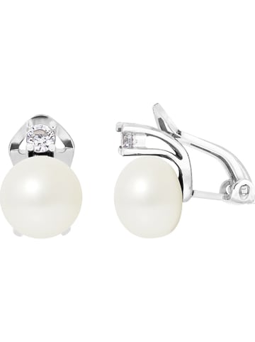 Pearline Silber-Klippohrringe mit Perlen