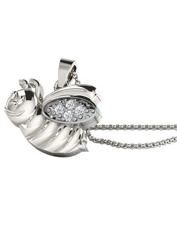 Vittoria Jewels Zilveren ketting met diamanten hanger - (L)40 cm