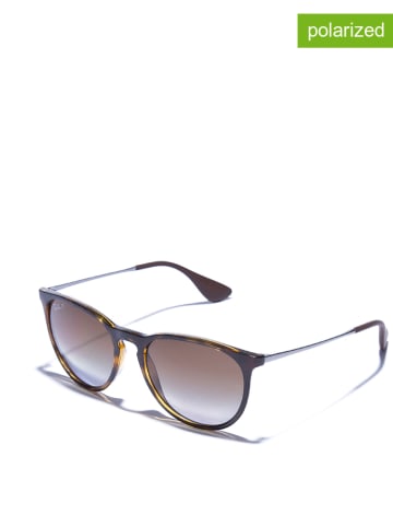 Ray Ban Damskie okulary przeciwsłoneczne "Erika" w kolorze srebrno-brązowym