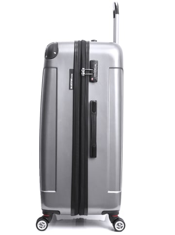BlueStar Hardcase-Trolley "Tunis" in Silber - (B)47 x (H)75 x (T)29 cm