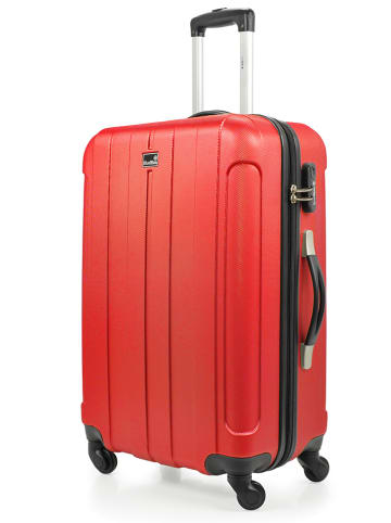 BlueStar Hardcase-Trolley "Napoli" in Rot - (B)38 x (H)59 x (T)26 cm