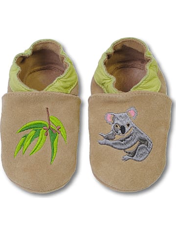 Hobea Skórzane buty niemowlęce "Koala" w kolorze beżowym