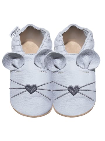 Hobea Skórzane buty niemowlęce "Maus" w kolorze jasnoszarym