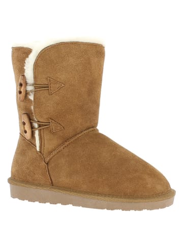 Gooce Leder-Winterstiefel "Hubbard" in Hellbraun