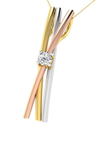 Vittoria Jewels Witgouden/gouden/roségouden hanger met diamant