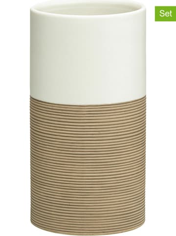 Sealskin 2-delige set: tandenborstelhouders beige - (H)12,5 cm