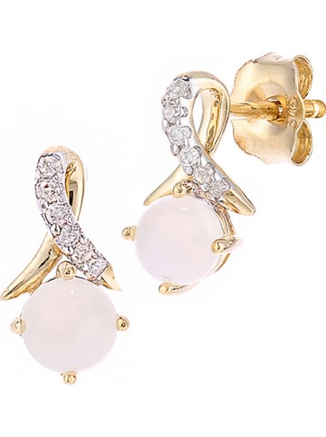 Revoni Gouden oorstekers met diamanten