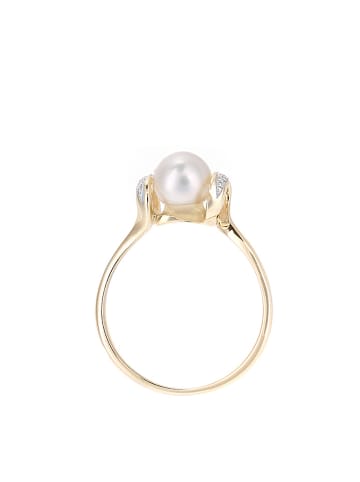 Revoni Gouden ring met diamanten en parels