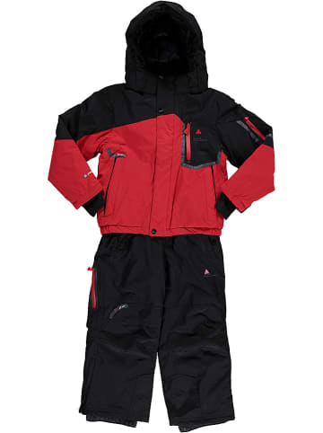 Peak Mountain 2-delige ski-/snowboardoutfit zwart/rood