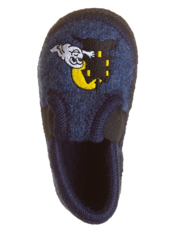 kitz-pichler Pantoffels van wolvilt "Gespents" donkerblauw