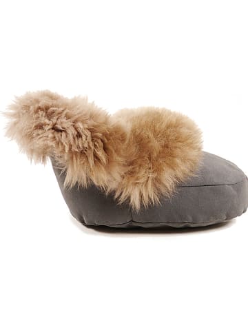 Kaiser Naturfellprodukte Lammfell-Fußwärmer in Anthrazit/ Natur - (B)40 x (H)13 x (T)31 cm