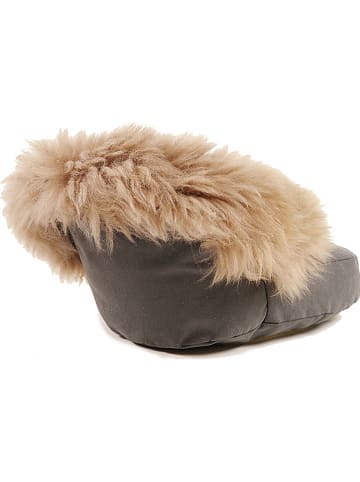 Kaiser Naturfellprodukte H&L Voetenwarmer met lamsvacht antraciet/naturel - (B)40 x (H)13 x (D)31 cm