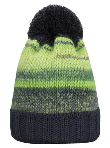Döll Muts met pompon groen/zwart