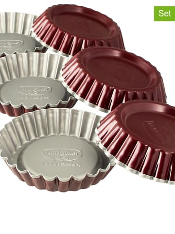 Dr. Oetker 12er-Set: Torteletts "Classic" in Grau/ Rot - Ø 10 cm