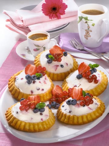 Dr. Oetker 12er-Set: Torteletts "Classic" in Grau/ Rot - Ø 10 cm