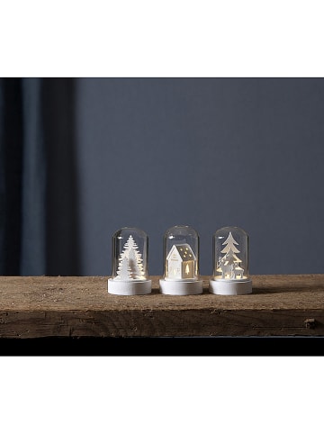 STAR Trading 3er-Set: LED-Dekofiguren "Kupol" in Weiß - (B)5,5 x (H)8,5 cm