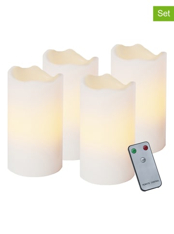 Best Season 4er-Set: LED-Kerzen in Weiß - (H)10 x Ø 5 cm