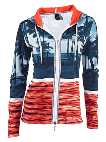 Heine Sweatjacke in Dunkelblau/ Orange
