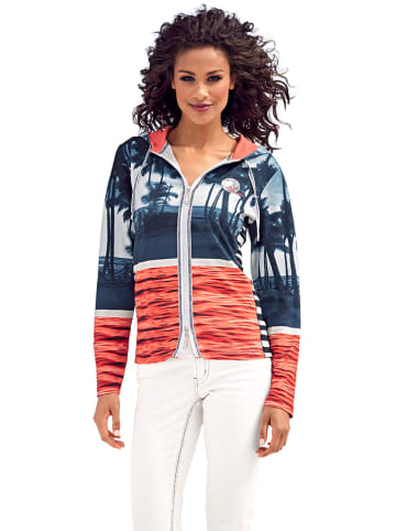 Heine Sweatjacke in Dunkelblau/ Orange