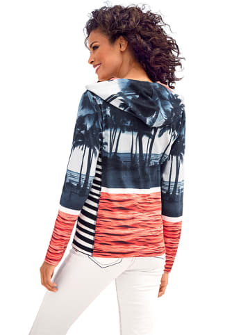 Heine Sweatjacke in Dunkelblau/ Orange
