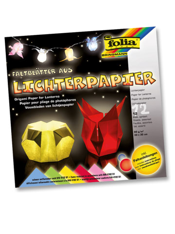 folia PAPER Lichtjespapier meerkleurig - 12 stuks - (L)30 x (B)30 cm