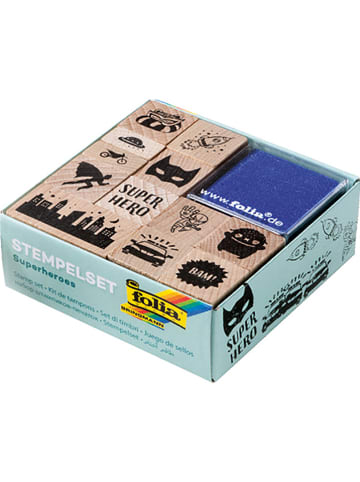 folia PAPER Holzstempel-Set "Superheros" in Natur