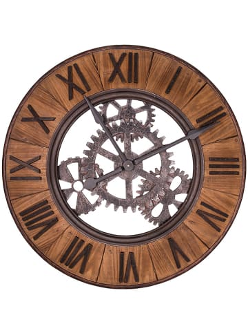 Anticline Zegar ścienny w kolorze brązowym - Ø 80 cm