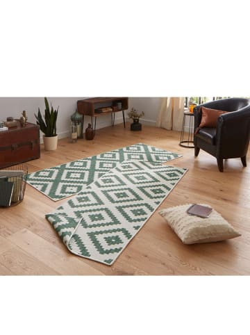 NORTHRUGS Wendeteppich "Malta" in Grün/ Creme