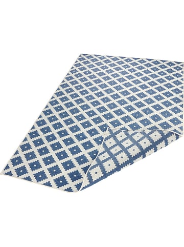 NORTHRUGS Outdoor-Wendeteppich "Nizza" in Blau/ Creme
