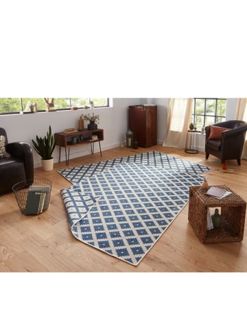 NORTHRUGS Outdoor-Wendeteppich "Nizza" in Blau/ Creme