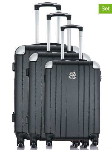 Les P´tites Bombes 3tlg. Hardcase-Trolleyset "Amelie" in Anthrazit