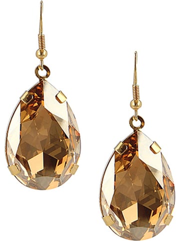 Otazu Vergulde oorhangers met Swarovski kristallen