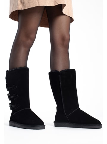 Gooce Leder-Winterstiefel "Cornice" in Schwarz