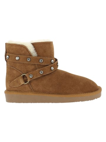 NICEBAY Leder-Winterboots "Alexis" in Hellbraun