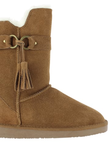NICEBAY Leder-Winterstiefel "Barada" in Hellbraun