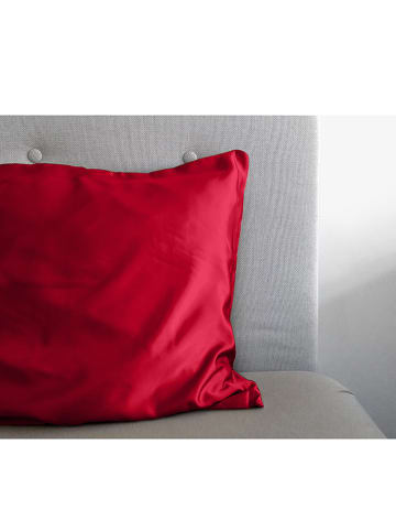 Sleeptime Perkalowa poszewka "Beauty Skin Care" w kolorze czerwonym na poduszkę