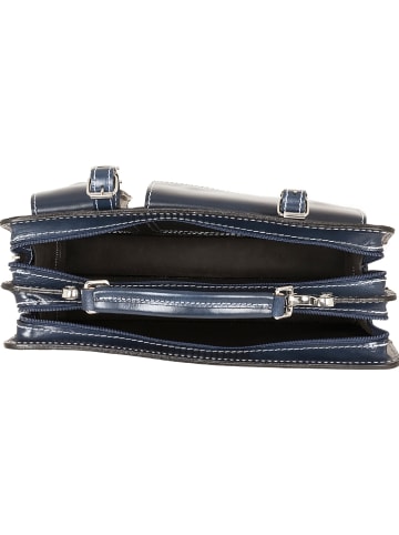 ORE10 Leder-Businesstasche "Piacenza" in Dunkelblau - (B)35 x (H)25 x (T)12 cm