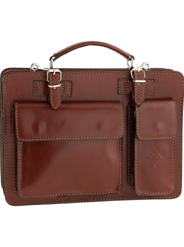 ORE10 Leder-Businesstasche "Bologna" in Braun - (B)38 x (H)29 x (T)11 cm