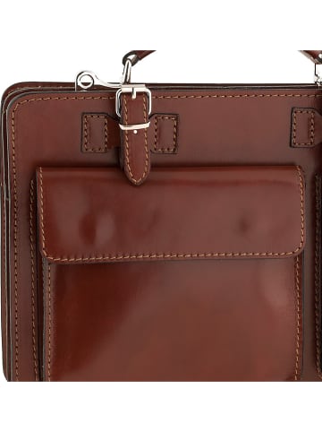 ORE10 Leder-Businesstasche "Bologna" in Braun - (B)38 x (H)29 x (T)11 cm