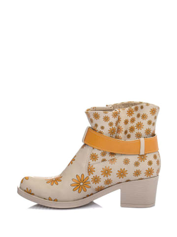 Streetfly Enkellaarzen beige/oranje