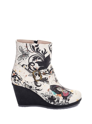 Streetfly Enkellaarzen wit/zwart