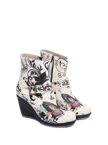 Streetfly Enkellaarzen wit/zwart